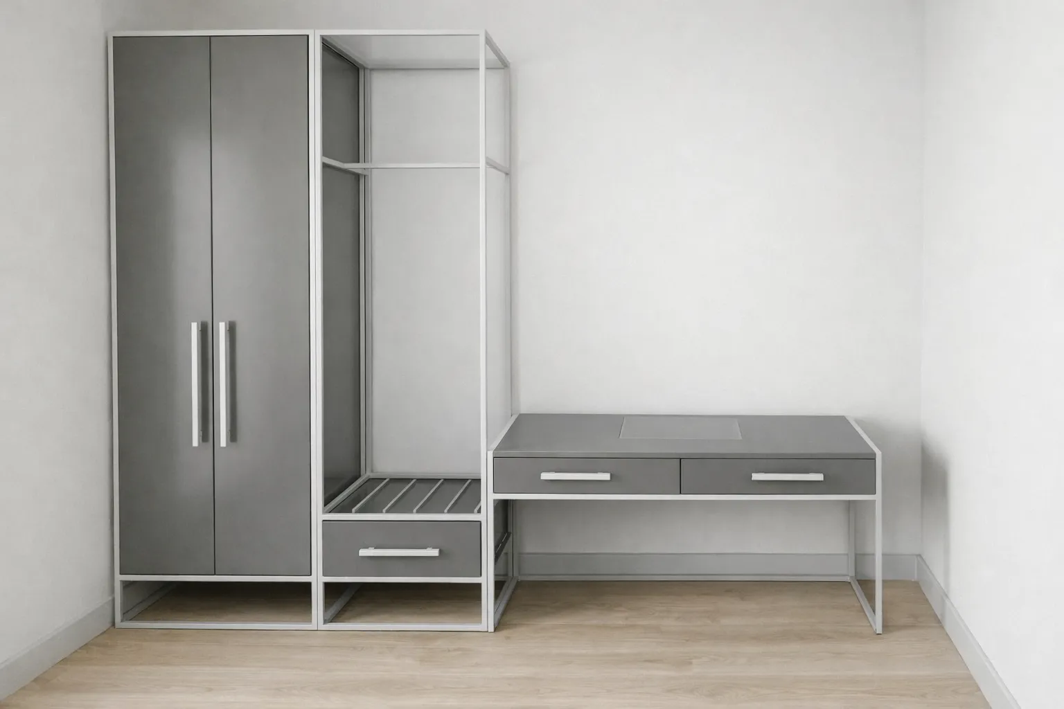 Steel structure for hotel room interior